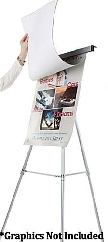 Display Easel for Floor with Clamp for Flip Charts, Adjustable Height - Silver - Image 4