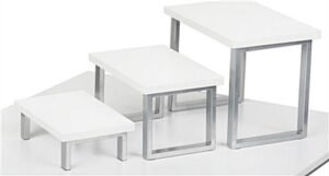 Display Risers, Set of 3, Anti-Slip - White