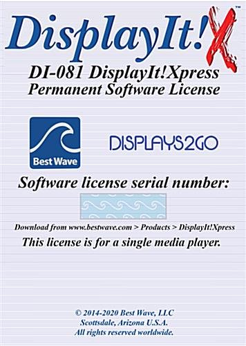 DisplayIt!Xpress Content Management Software, 1 License for 1 Player
