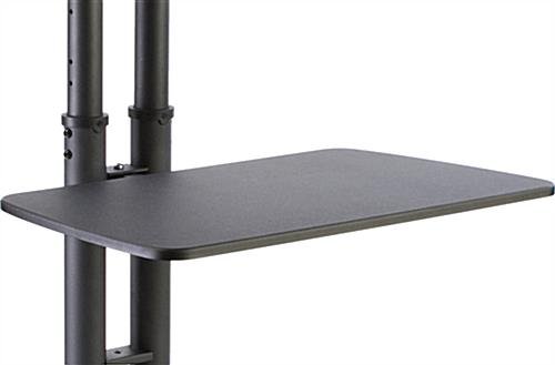 Double Sided TV Mounts w/ Large Shelf, Fits 2 Monitors 32-65" - Black - Image 2