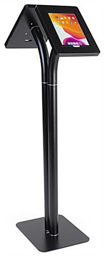 Dual Tablet Floor Stand, Adjustable for Counter Top Use, Locking Enclosure - Black