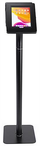 Dual Tablet Floor Stand, Adjustable for Counter Top Use, Locking Enclosure - Black - Image 2