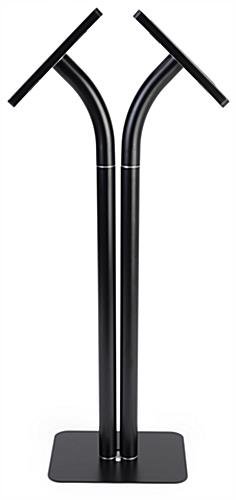 Dual Tablet Floor Stand, Adjustable for Counter Top Use, Locking Enclosure - Black - Image 4