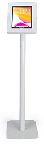 Dual Tablet Floor Stand, Adjustable for Countertop Use, Locking Enclosure - White - Image 2