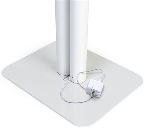 Dual Tablet Floor Stand, Adjustable for Countertop Use, Locking Enclosure - White - Image 8