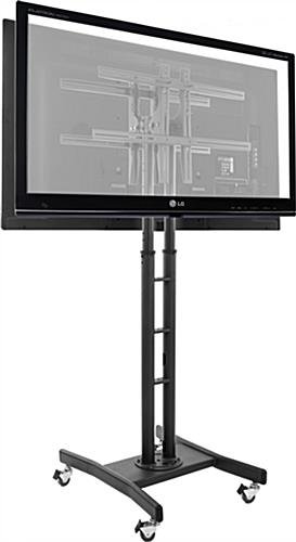 Dual TV Stand, Fits 2 Monitors 32”-65”, Double-Sided - Black - Image 2