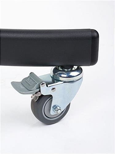 Dual TV Stand w/ 2 Mounts, Fits Monitors 32-65", Adjustable Bracket, Wheels - Black - Image 2