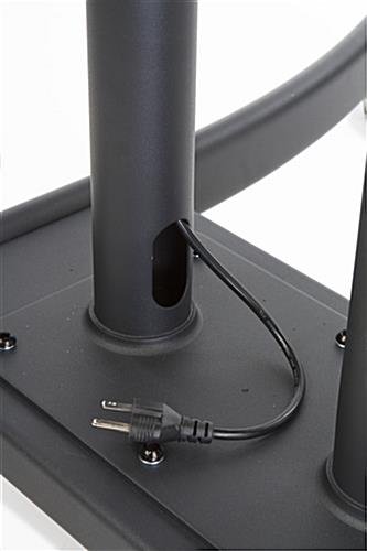 Dual TV Stand w/ 2 Mounts, Fits Monitors 32-65", Adjustable Bracket, Wheels - Black - Image 4