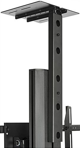 Dual TV Stand w/ Power Outlets, (2) 30 - 60" Screens, Wheels & Camera Mount – Black - Image 8