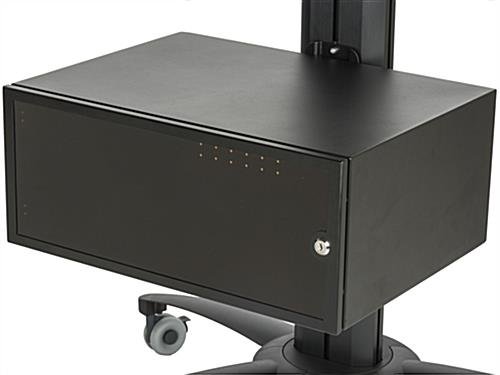Dual TV Stand w/ Storage, (2) 30 - 60" Screens, Power Outlets, Camera Mount – Black - Image 9