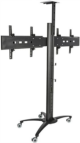 Dual TV Stand with Portable Case, Fits Monitors 30 - 60-Inch, Camera Mount – Black - Image 4