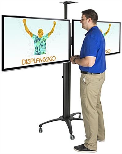 Dual TV Stand with Portable Case, Fits Monitors 30 - 60-Inch, Camera Mount – Black - Image 8