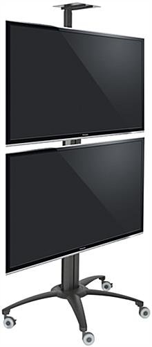 Dual TV Stand with Portable Case, Fits Monitors 30 - 60-Inch, Camera Mount – Black - Image 3