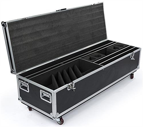 Dual TV Stand with Portable Case, Fits Monitors 30 - 60-Inch, Camera Mount – Black - Image 6