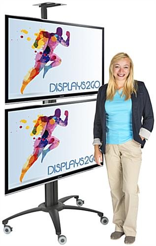 Dual TV Stand with Portable Case, Fits Monitors 30 - 60-Inch, Camera Mount – Black - Image 8