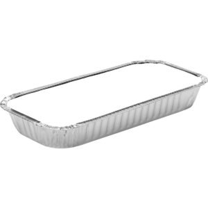 Durable Packaging Foil Oblong Pan with Lid, 3 lb, 250 ct