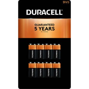 Duracell Coppertop Alkaline 9 Volt Batteries, 8 ct