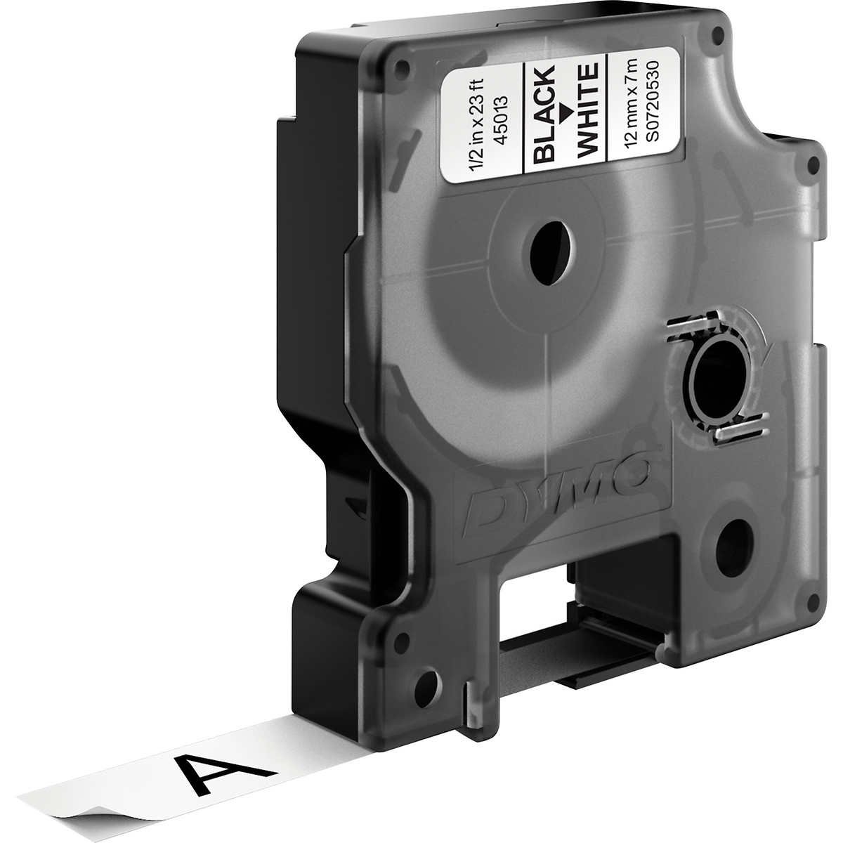 DYMO D1 Label Tape, 1/2"W x 23'L, Black on White - Image 2