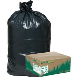 Earthsense Commercial/ReClaim Recycled Large Trash Bags, Black, 31-33 Gallon, 100 ct