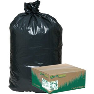 Earthsense Commercial/ReClaim Recycled Trash Bags, Black, 40-45 Gallon, 100 ct