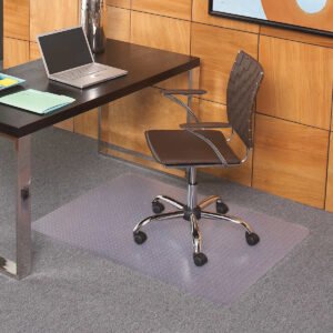 ES Robbins EverLife Chair Mat, Flat Pile Carpet, No Lip, 36" x 44", Clear
