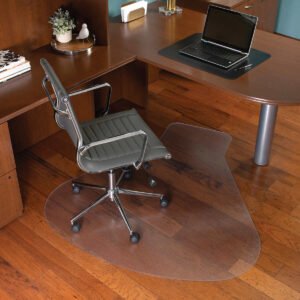 ES Robbins EverLife Chair Mat, Hard Floor Light Use, Lipped, 60" x 66", Clear