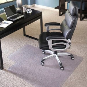 ES Robbins EverLife Chair Mat, High Pile Carpet, Lipped, 45" x 53", Clear