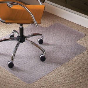 ES Robbins Natural Origins Chair Mat, Low Pile Carpet, Lipped, 45" x 53", Clear