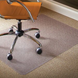 ES Robbins Natural Origins Chair Mat, Low Pile Carpet, No Lip, 46" x 60", Clear