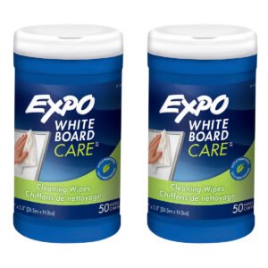 Expo Dry-Erase White Board Cleaning Wet Wipes, 50 Wipes, 2 ct