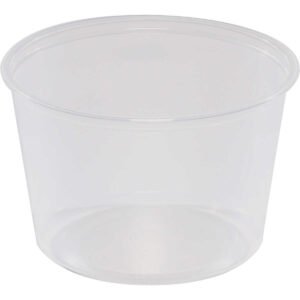 Fabri-Kal Plastic Deli Container, 16 oz, Clear, 500 ct