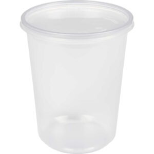 Fabri-Kal Plastic Deli Container, 32 oz, Clear, 500 ct