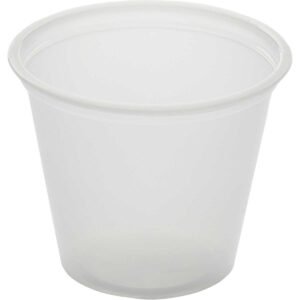 Fabri-Kal Plastic Portion Cup, 1 oz, Clear, 1500 ct