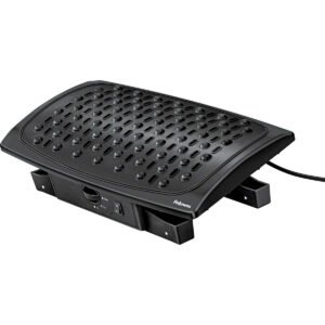 Fellowes Climate Control Footrest, 16-1/2"W x 5-1/2"H x 10"D, Black