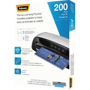 Fellowes Thermal Laminating Pouches, Letter, 3 mil, 200 ct