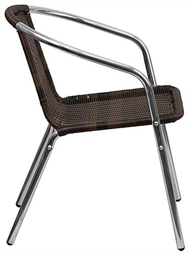 Flash Furniture 17” Seat Height Rattan & Metal Indoor/Outdoor Chair – Dark Brown - Image 2