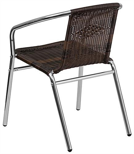 Flash Furniture 17” Seat Height Rattan & Metal Indoor/Outdoor Chair – Dark Brown - Image 3