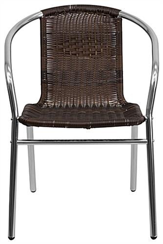 Flash Furniture 17” Seat Height Rattan & Metal Indoor/Outdoor Chair – Dark Brown - Image 4