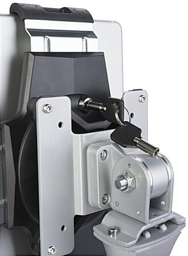 FlexStand Series iPad Floor Stand w/ Tilting Bracket, Rotating, Clamp & Lock - Silver - Image 7