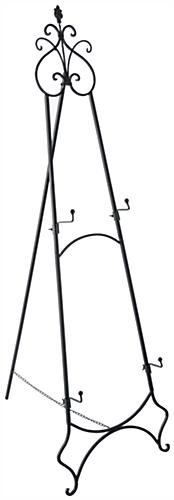 Floor Easel with Decorative Details, 2 Sets of Height Adjustable Pegs – Black
