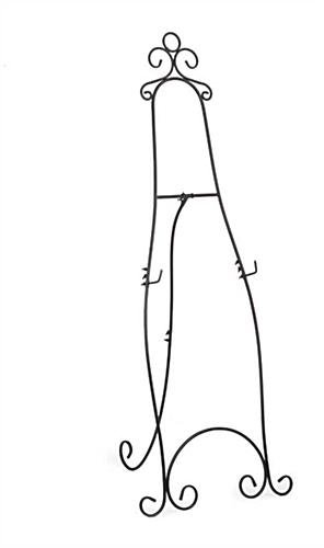 Floor Easel with Ornate Details, Height Adjustable Pegs, 27 x 71-1/4 inches - Black