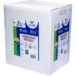 Forest Select Thermal Receipt Paper Rolls, White, 3-1/8" x 230', 48 Rolls
