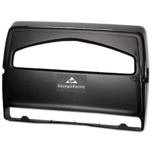 Georgia-Pacific Safe-T-Gard Toilet Seat Cover Dispenser, 1/2 Fold, Black