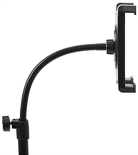 Gooseneck Tripod Tablet Floor Stand w/ Adjustable Height and 360° Rotation- Black - Image 6