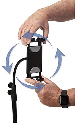 Gooseneck Tripod Tablet Floor Stand w/ Adjustable Height and 360° Rotation- Black - Image 7