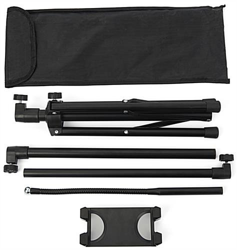 Gooseneck Tripod Tablet Floor Stand w/ Adjustable Height and 360° Rotation- Black - Image 8