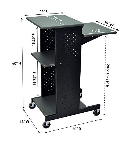 Gray 4 Shelf Mobile Presentation Station - Image 4