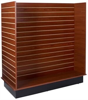 H-Shaped Slatwall Gondola Fixture, Base Wheels - Cherry