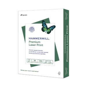 Hammermill Premium Laser Print Paper, 98 Bright, 24 lb, White, 8-1/2" x 11", 1 Ream, 500 Sheets