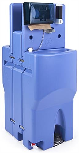 Hand Washing Station with 17-Gallon Water Tank, Double-Sided, Foot Pump - Blue